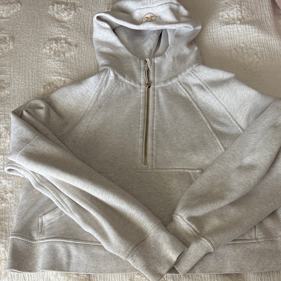 Lululemon Athletica Light Gray Half-Zip Scuba - Picture 1 of 4